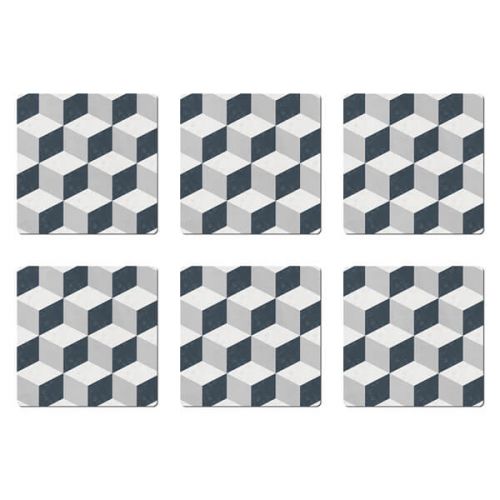 Denby Grey Geometric Square Set Of 6 Placemats - TABLEMATS/COASTERS - Beattys of Loughrea