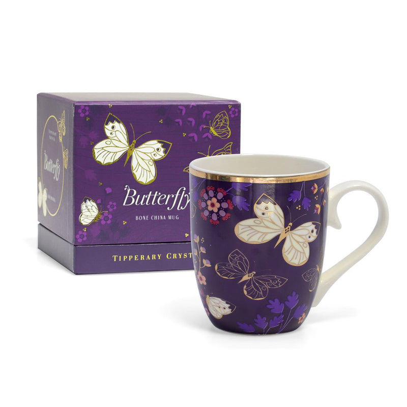 TIPPERARY CRYSTAL Single Butterfly Mug - The Cabbage White - MUG SETS - Beattys of Loughrea