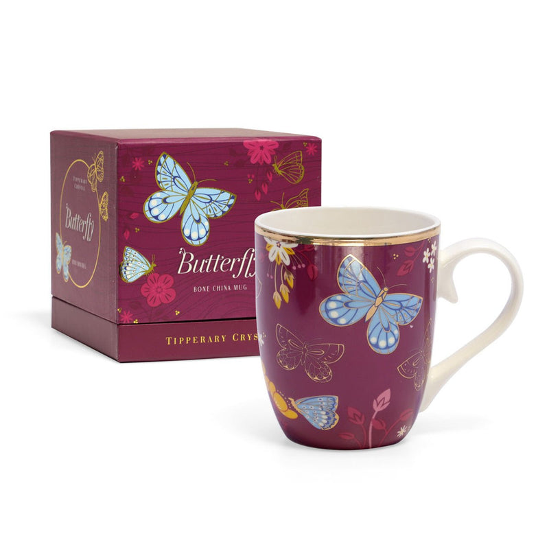 TIPPERARY CRYSTAL Single Butterfly Mug - The Common Blue - MUG SETS - Beattys of Loughrea