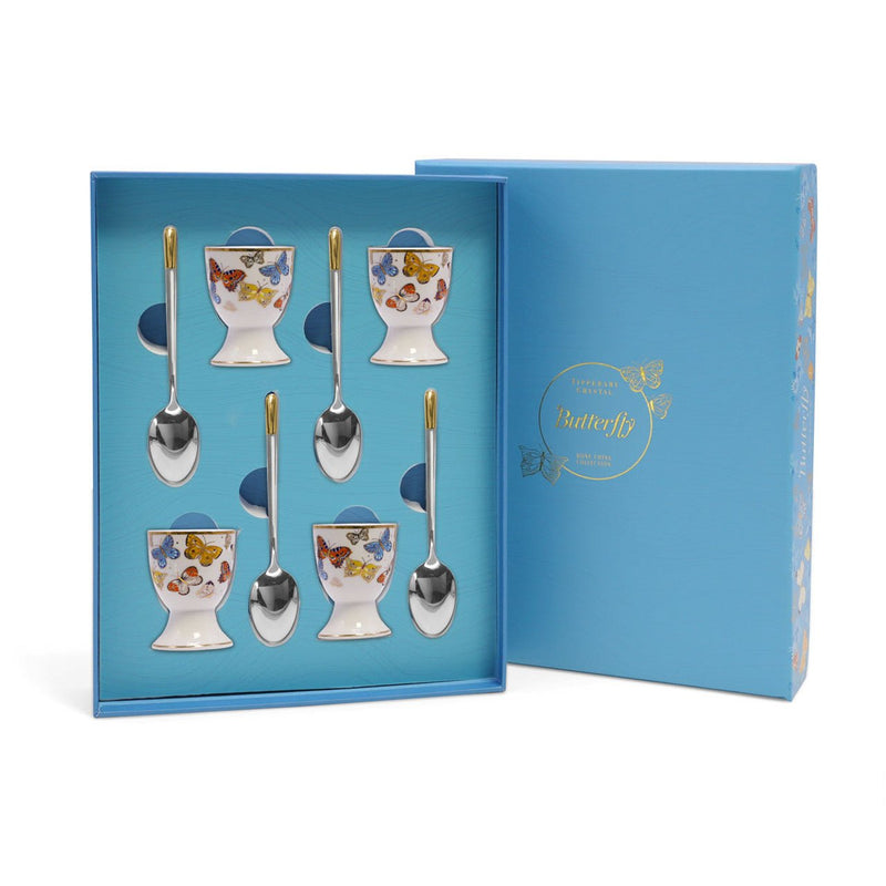TIPPERARY CRYSTAL Butterfly Egg Cup & Spoon Set of 4 - GENERAL LOOSE WARE - Beattys of Loughrea