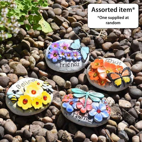 Pixie Pebbles - Home, Trust, Believe, Friends - SOLAR / GARDEN ORNAMENTS - Beattys of Loughrea