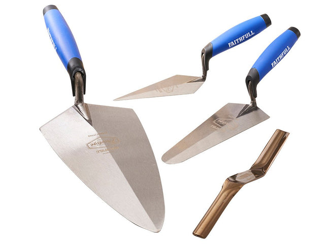 Faithfull Professional Brick Trowel Set 4pc - TROWELS/ FLOATS - Beattys of Loughrea