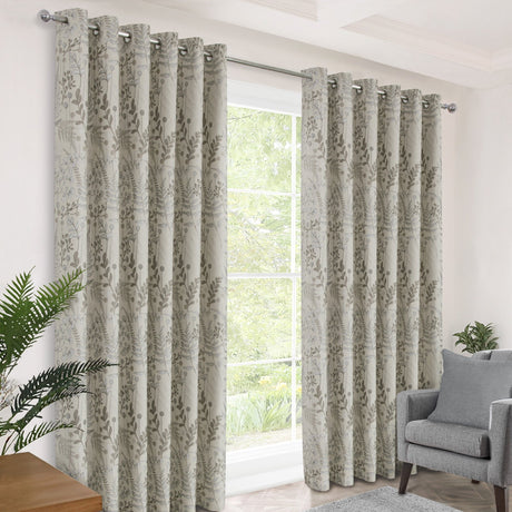 Foliage Birch Eyelet Curtains 66 x 90 - CURTAINS - READY MADE - Beattys of Loughrea