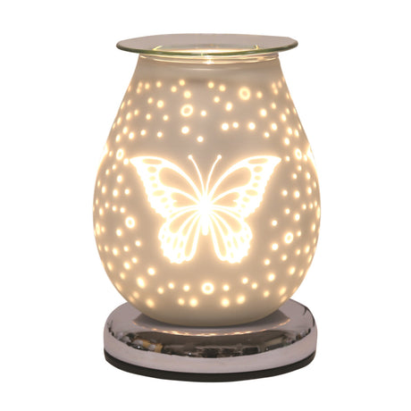 Electric Wax Melt Burner Touch - White Satin Butterfly - POT POURRI/AROMATHERAPY/OILS/DIFFUSER - Beattys of Loughrea