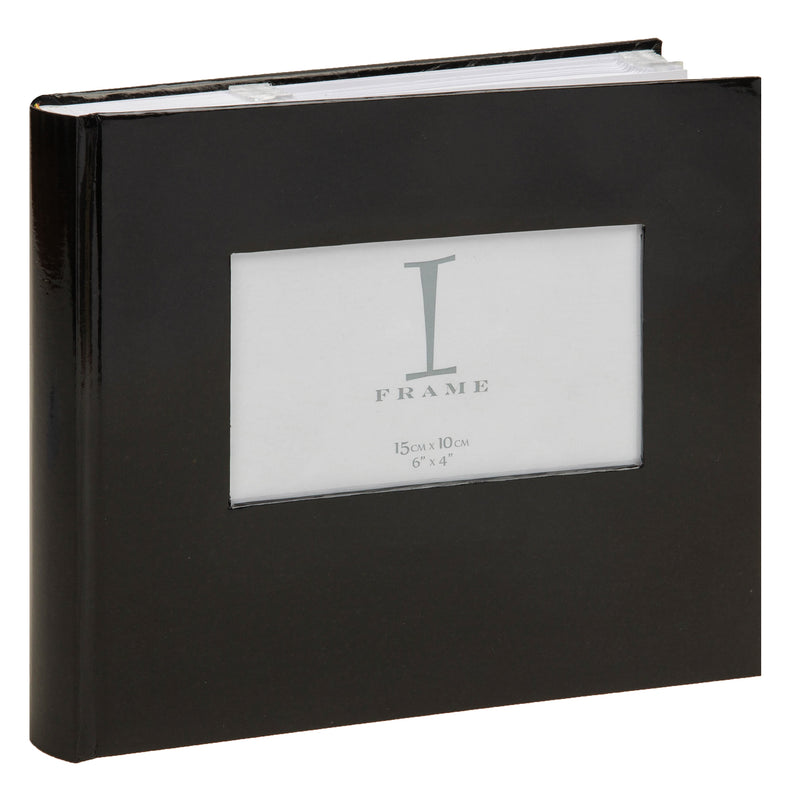 4" x 6" Photo Album with Cover Aperature - Black - PHOTO FRAMES - PLATED, GILT, STONE - Beattys of Loughrea