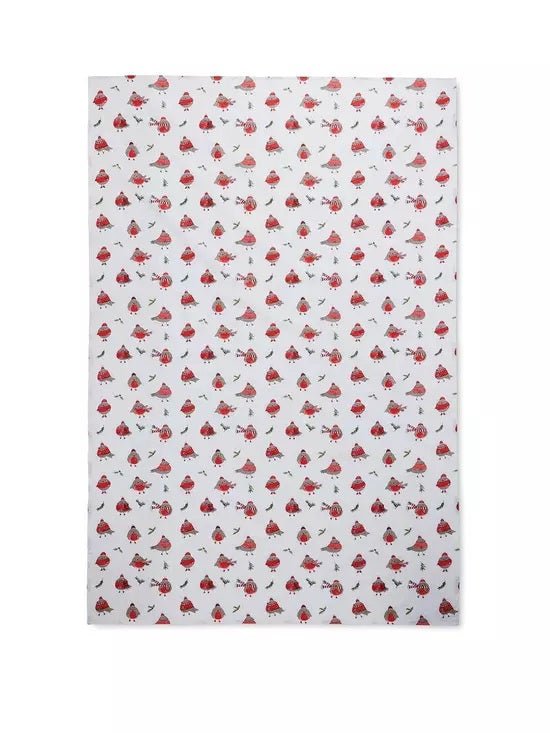 CHRISTMAS ROBINS RED TABLE CLOTH 137 X 178CM 46977 - TABLECLOTHS/RUNNERS - Beattys of Loughrea