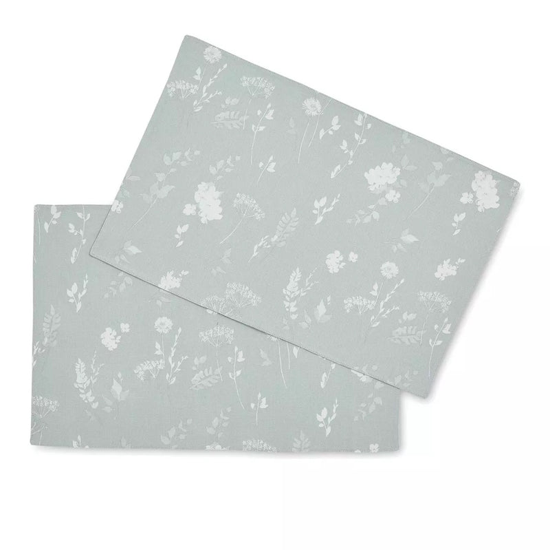 Catherine Lansfield Meadowsweet Floral Two Pack Placemats Green/White - TABLEMATS/COASTERS - Beattys of Loughrea