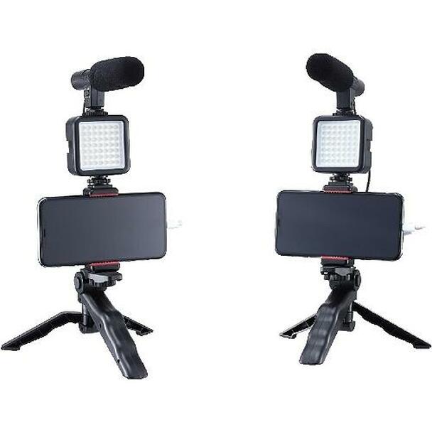 Muvit Folding Tripod Led Flash Microphone & Support Muchl0072 - PHONE ACCESSORIES - Beattys of Loughrea