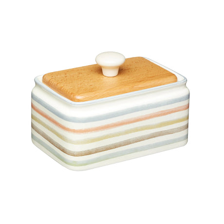 Classic Collection Striped Ceramic Butter Dish with Lid - Beattys of Loughrea | www.beattys.ie