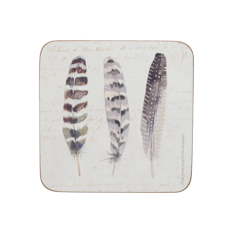 Creative Tops Feathers Pack Of 6 Premium Coasters - TABLEMATS/COASTERS - Beattys of Loughrea