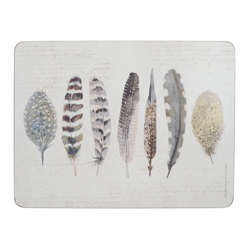 Creative Tops Feathers Pack Of 6 Premium Placemats - TABLEMATS/COASTERS - Beattys of Loughrea