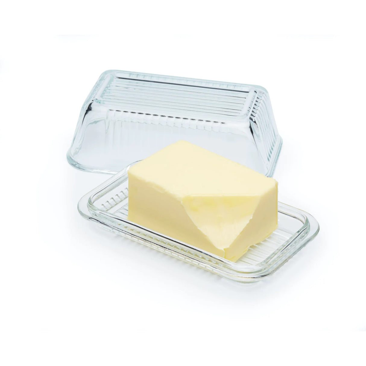 Glass Embossed Vintage Style Covered Butter Dish - Beattys of Loughrea | www.beattys.ie