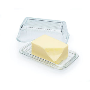 Glass Embossed Vintage Style Covered Butter Dish - Beattys of Loughrea | www.beattys.ie
