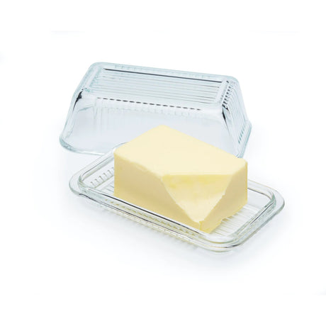 Glass Embossed Vintage Style Covered Butter Dish - Beattys of Loughrea | www.beattys.ie