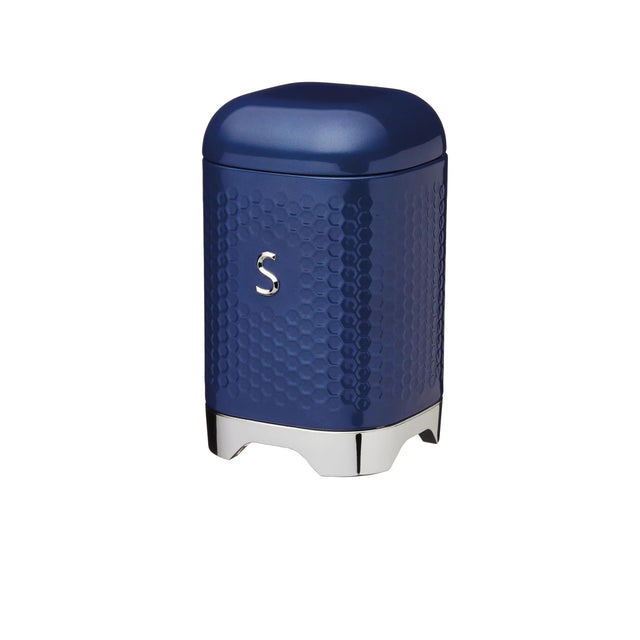 Lovello Retro Sugar Jar with Geometric Textured Finish - Midnight Navy - GENERAL LOOSE WARE - Beattys of Loughrea
