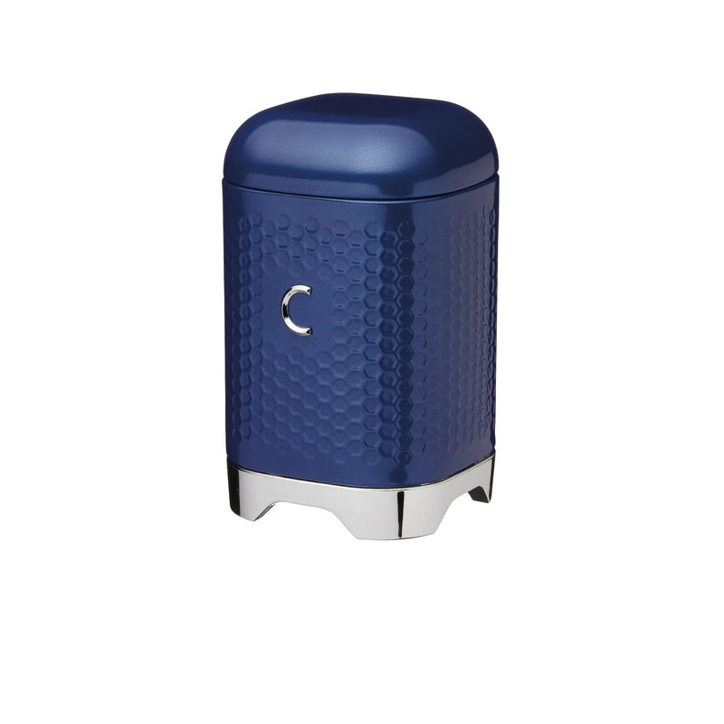 Lovello Retro Coffee Canister with Geometric Textured Finish - Midnight Navy - GENERAL LOOSE WARE - Beattys of Loughrea