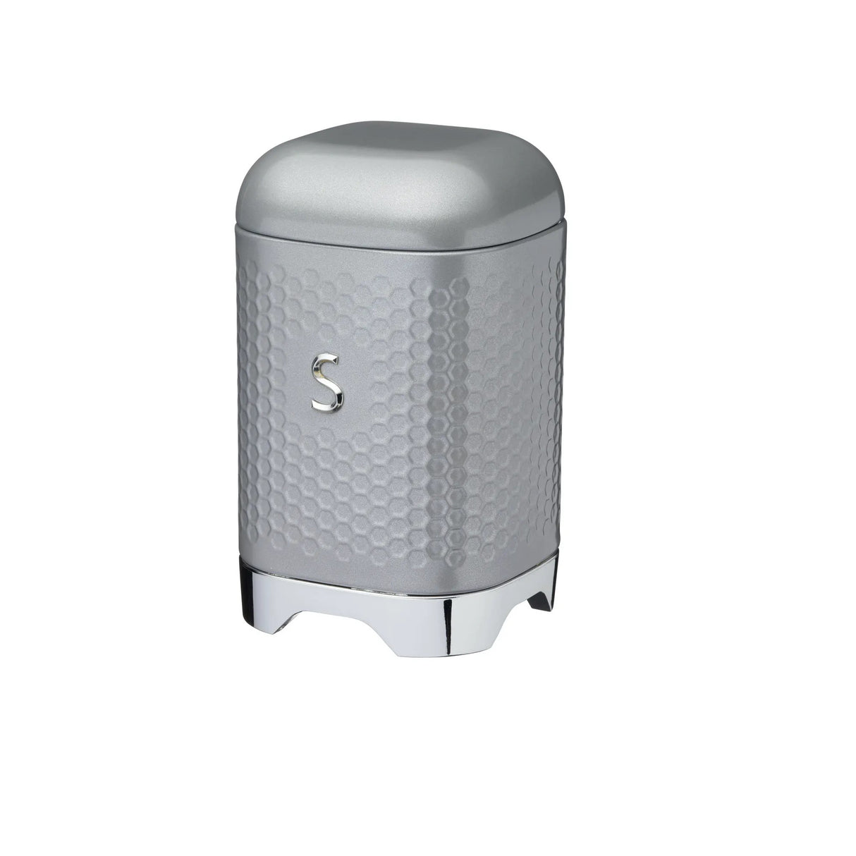 Lovello Retro Sugar Jar with Geometric Textured Finish - Shadow Grey - S/STEEL KITCHENWARE - Beattys of Loughrea