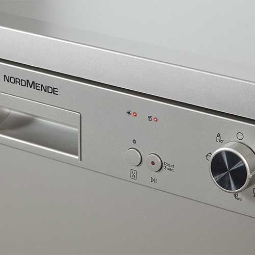 NordMende 60cm Freestanding Dishwasher Silver DW67SL - DISHWASHERS - Beattys of Loughrea