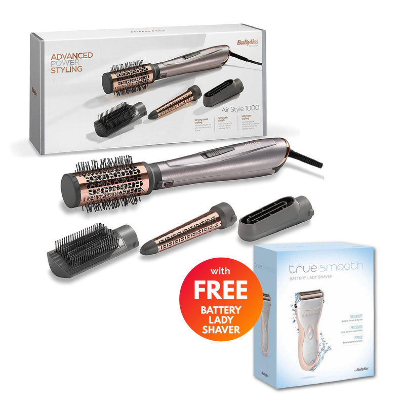 Babyliss Air Styler 1000 with FREE Lady Shaver - CURLERS/CRIMPERS/STRAIGHTENERS - Beattys of Loughrea