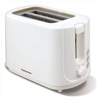 Morphy Richards - 980569 I Essentials 2 Slice Toaster White - TOASTERS - Beattys of Loughrea
