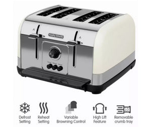 Russell Hobbs - 28360 I Black & Stainless Steel 4-Slice Toaster - TOASTERS - Beattys of Loughrea