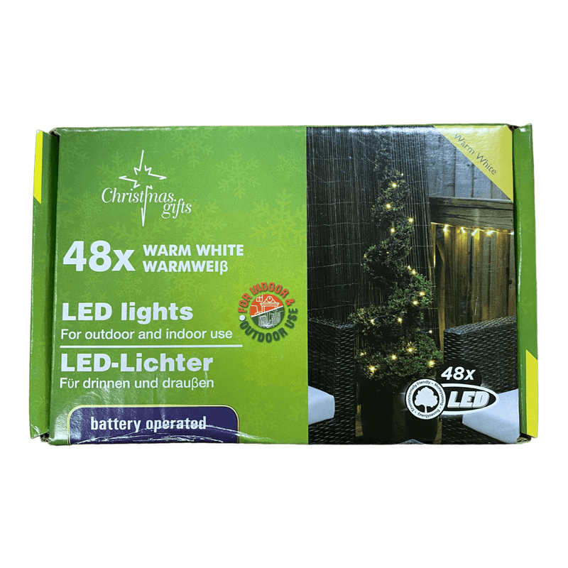 Christmas Lights 48 Led with Clear Cable Battery Operated - XMAS BATTERY OPERATED LIGHTS - Beattys of Loughrea