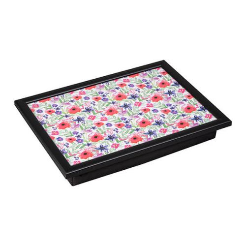 Denby Watercolour Floral Lap Tray With Black Edge - TABLEMATS/COASTERS - Beattys of Loughrea