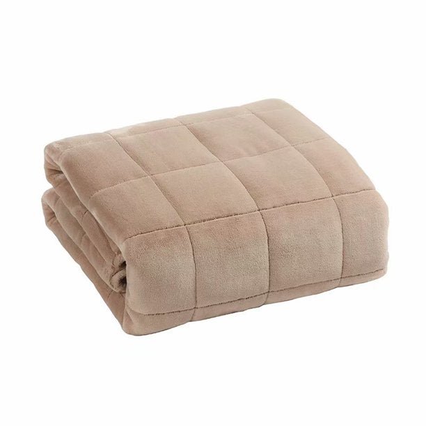 6.8Kg Sherpa Fleece Weighted Blanket - Beige - THROWS/BLANKETS - Beattys of Loughrea