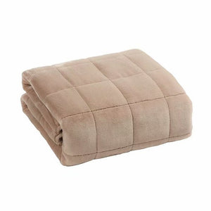 6.8Kg Sherpa Fleece Weighted Blanket - Beige - THROWS/BLANKETS - Beattys of Loughrea