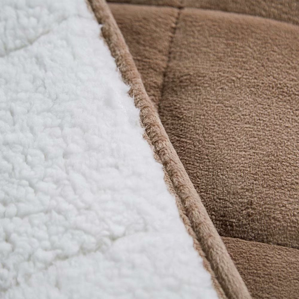 6.8Kg Sherpa Fleece Weighted Blanket - Beige - THROWS/BLANKETS - Beattys of Loughrea