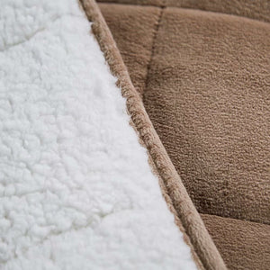 6.8Kg Sherpa Fleece Weighted Blanket - Beige - THROWS/BLANKETS - Beattys of Loughrea