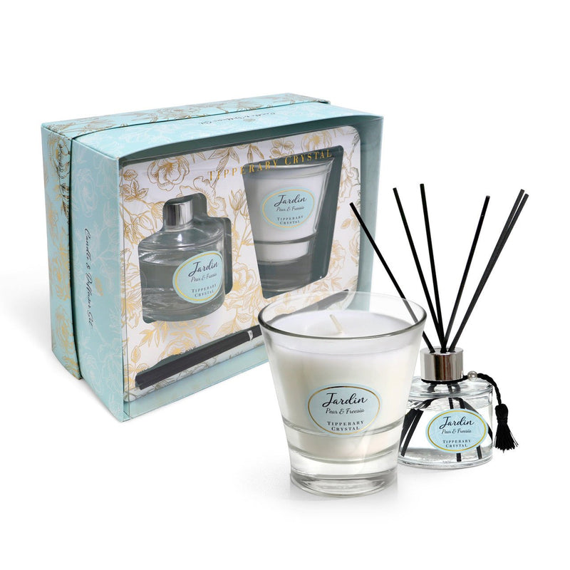 TIPPERARY CRYSTAL Jardin Pear & Freesia Candle & Diffuser Gift Set - CANDLES - Beattys of Loughrea