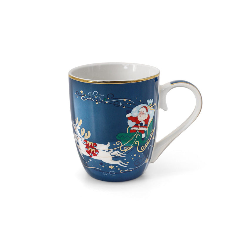 TIPPERARY CRYSTAL Single Christmas Mug - Santa on Sleigh - MUG SETS - Beattys of Loughrea