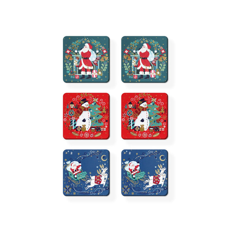 TIPPERARY CRYSTAL Set of 6 Christmas Coasters - TABLEMATS/COASTERS - Beattys of Loughrea