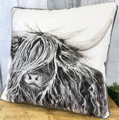 Black & White Cow Cushion - CUSHIONS/COVERS - Beattys of Loughrea