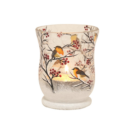 Robin Design Tealight Holder 11cm - CANDLE HOLDERS / Lanterns - Beattys of Loughrea