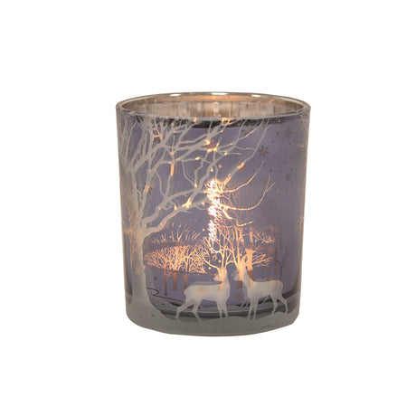 Blue Reindeer T-Light Holder 8cm - CANDLE HOLDERS / Lanterns - Beattys of Loughrea