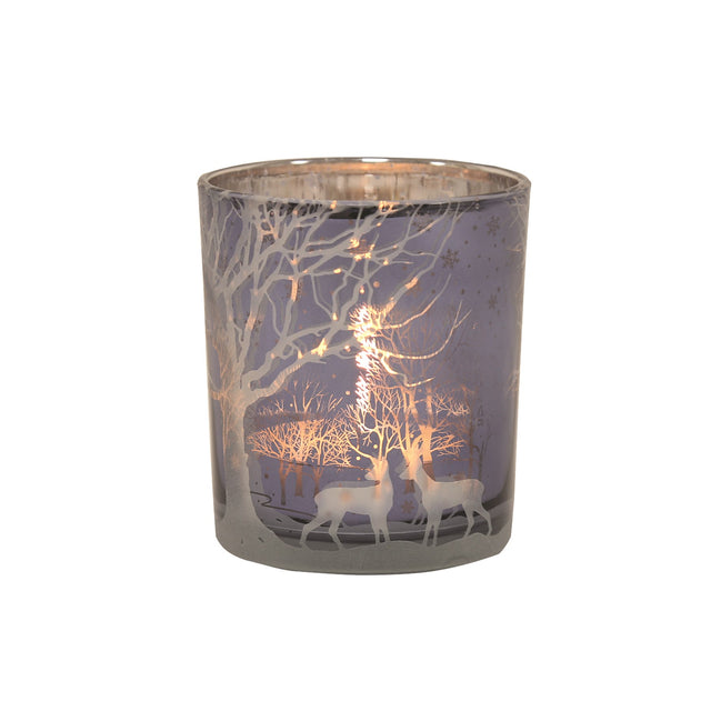 Blue Reindeer T-Light Holder 8cm - CANDLE HOLDERS / Lanterns - Beattys of Loughrea