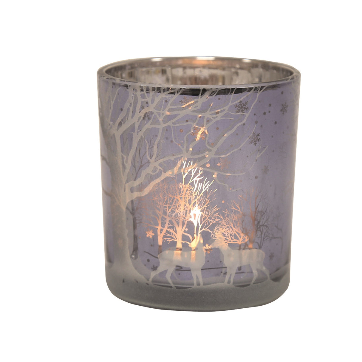 Blue Reindeer T-Light Holder 10cm - CANDLE HOLDERS / Lanterns - Beattys of Loughrea