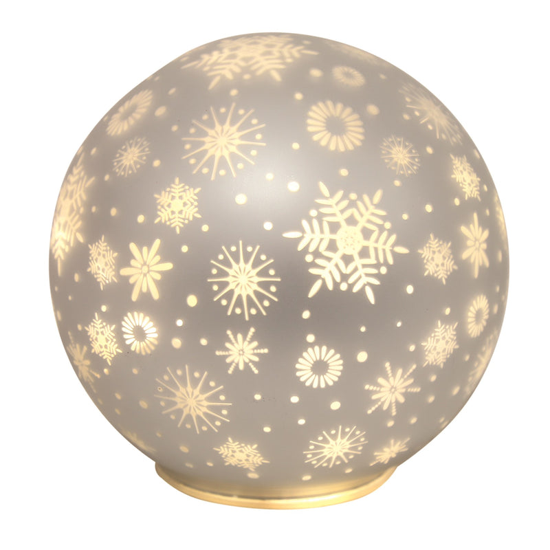 LED Snowflake Light Up Ball 15cm - XMAS ROOM DECORATION LARGE AND LIGHT UP - Beattys of Loughrea