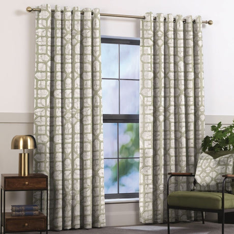Canova Eucalyptus Eyelet Curtains 90 x 90 - CURTAINS - READY MADE - Beattys of Loughrea