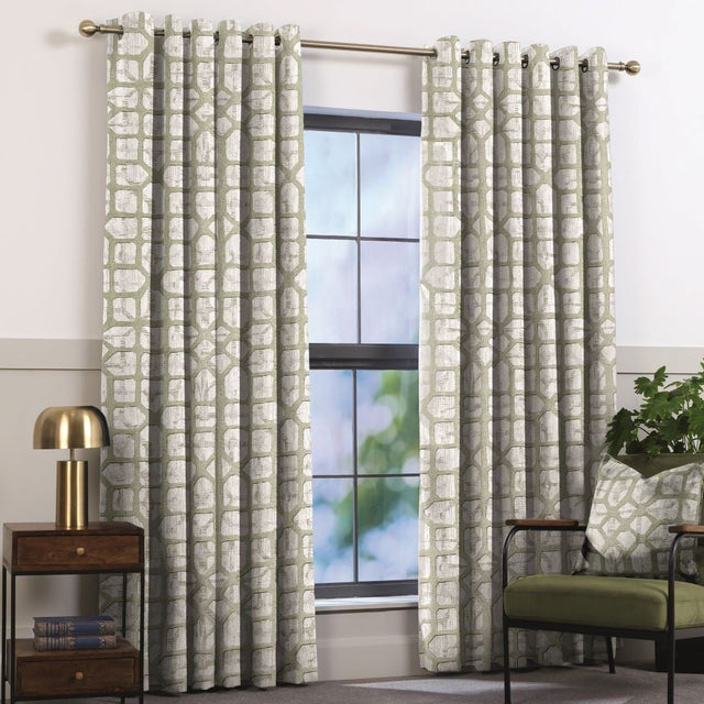 Canova Eucalyptus Eyelet Curtains 90 x 90 - CURTAINS - READY MADE - Beattys of Loughrea