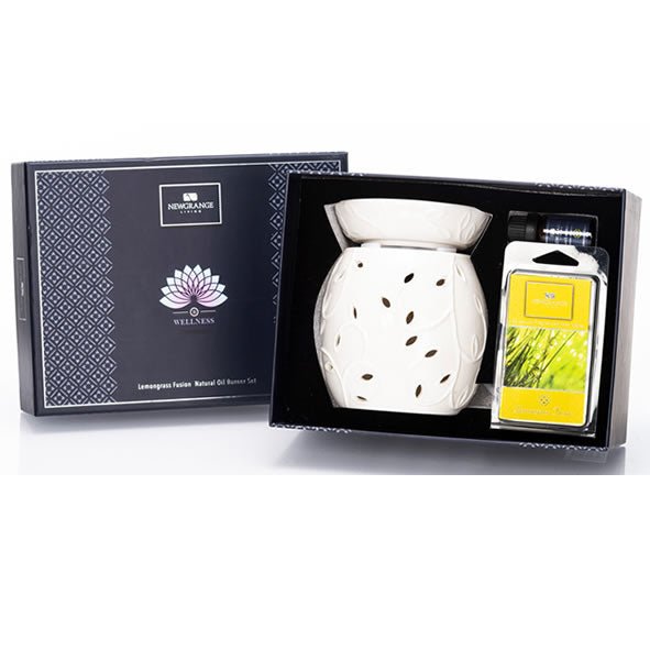 Newgrange Living Electrical Ceramic Wax Melt Burner Set Lemongrass Fusion - Beattys of Loughrea | www.beattys.ie