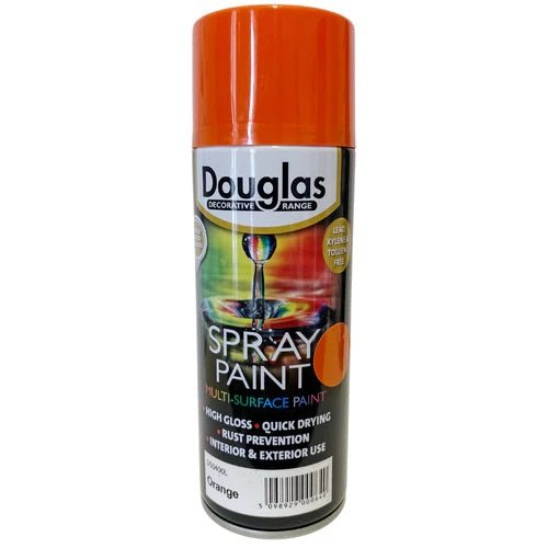 Douglas Spray Paint - Orange 400ml - METAL PAINTS - Beattys of Loughrea
