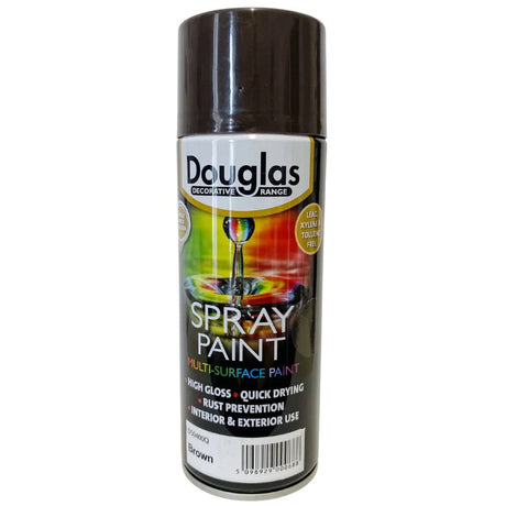 Douglas Spray Paint - Brown 400ml - METAL PAINTS - Beattys of Loughrea