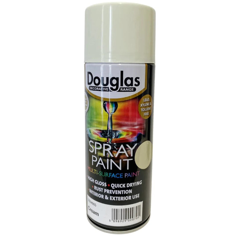Douglas Spray Paint - Cream 400ml - METAL PAINTS - Beattys of Loughrea