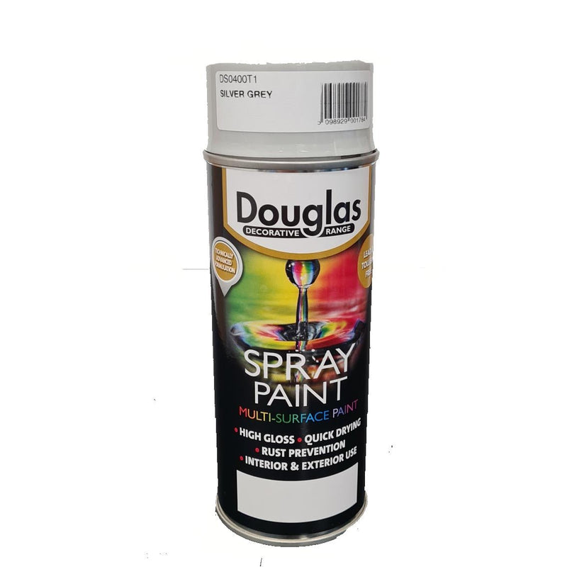 Douglas Spray Paint – Silver Grey 400ml - METAL PAINTS - Beattys of Loughrea