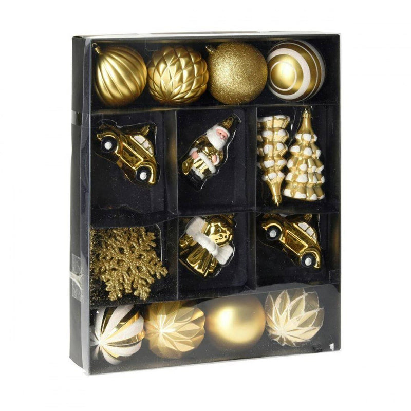 Hanging Christmas Decorations 20pc Gold CAN223100 - XMAS BAUBLES - Beattys of Loughrea