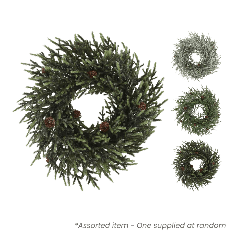 Christmas Wreath 43cm Assorted 317902140 - XMAS WREATHS - Beattys of Loughrea
