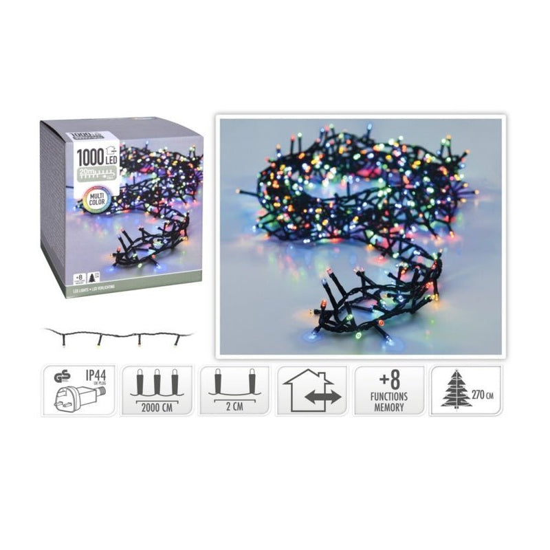 1000 LED Microcluster Christmas Lights Multi-Coloured Mains Operated AX8905240 - XMAS LIGHTS LED - Beattys of Loughrea